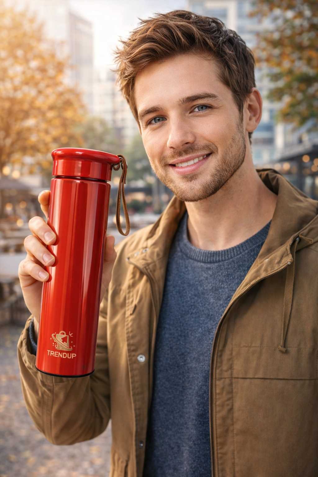 TRENDUP ROPE DUBLEWALL BOTTLE RED 500ML